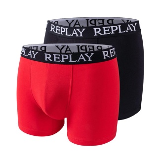 2-pack rode en zwarte Replay herenboxershorts