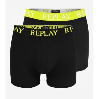 2-pack zwarte/gele Replay herenboxershorts