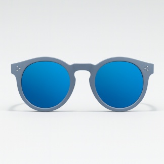 Grijze ronde 'Distressed' zonnebrillen met blauwe glazen 2209-06