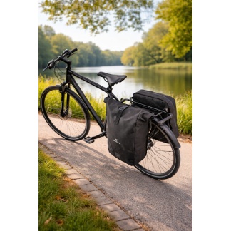 Black Walfort double bicycle bags and backpack in one 25 Liter