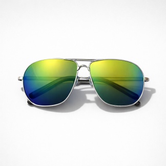 Chrome 'Distressed' aviator sunglasses with mirror lenses 2201-11