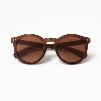 Ronde bruine 'Distressed' zonnebrillen met bruine glazen 2209-04