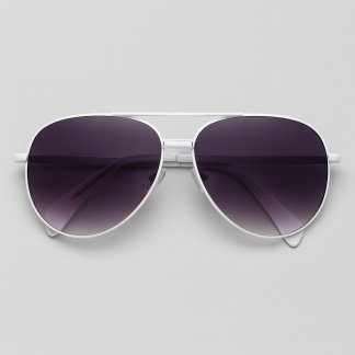 White 'Distressed' aviator sunglasses 2229-08