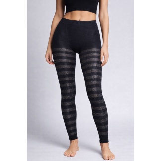 Zwarte Tutu Charmed 50 denier panty's met veelkleurige gestreepte lurex A903M