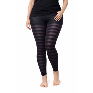 Zwarte Tutu Charmed 50 denier panty met paars gestreepte lurex A903R