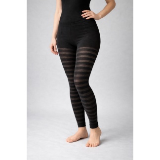 Zwarte Tutu Charmed 50 denier panty met zilveren gestreepte lurex A903S