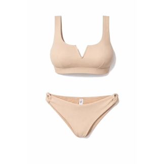 Beige preformed bikini sets for women