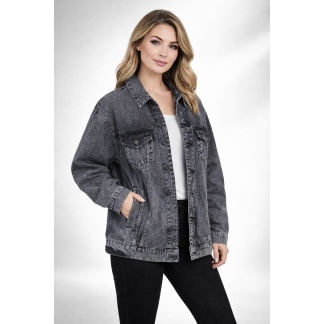 Karo Kauer faded black oversized Oli jeans jackets