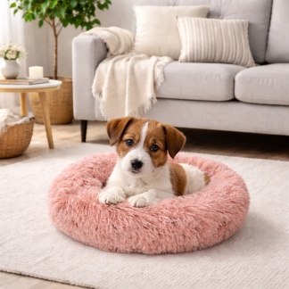 Pet products - Pink fluffy donut dog baskets size XS