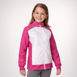 Pink/white Avento sports jackets for girls
