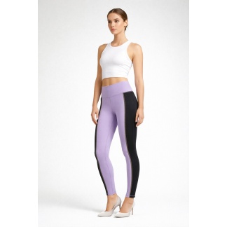Lila Crivit sportleggings voor dames met zwarte zijpanelen