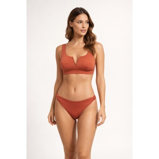 Roestbruine voorgevormde bikinisets voor dames