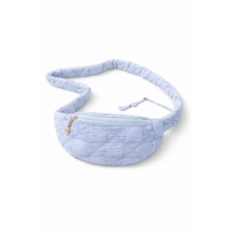 Lichtblauwe gewatteerde Mihella puffer schoudertasjes