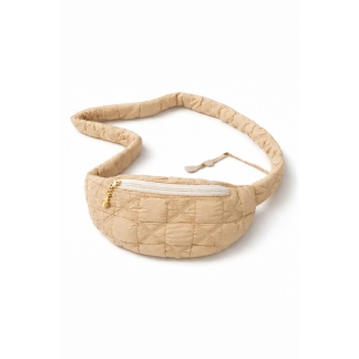 Beige gewatteerde Mihella puffer schoudertasjes