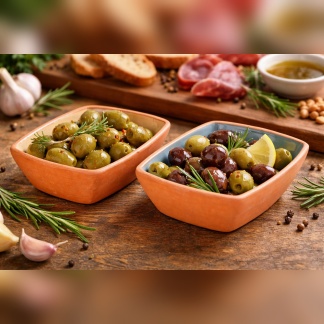 Set van 2 terracotta tapasschaaltjes van Senza