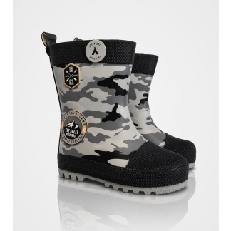 Grijze rubberen Gevavi regenlaarzen voor kinderen met camouflageprint