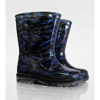 Gevavi kinderregenlaarzen met camouflageprint en LED-verlichting in de zool