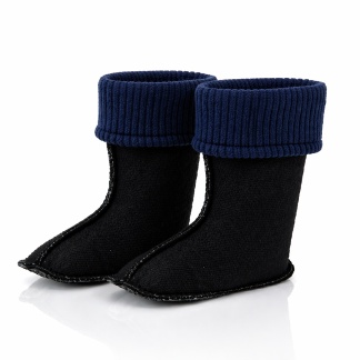 Zwarte Gevavi laarssokken voor kinderen met blauwe rand