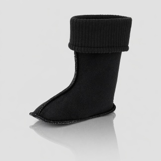 Zwarte Gevavi laarssokken voor kinderen met gebreide rand