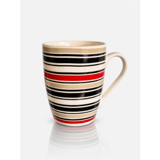 Keramische mokken met abstracte strepenprint 300 ml - mix van twee designs