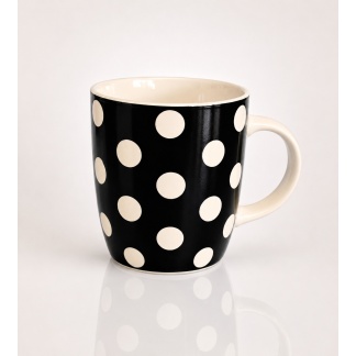 Keramische mokken met streep- en stippenprint 300 ml - Mix van vier designs