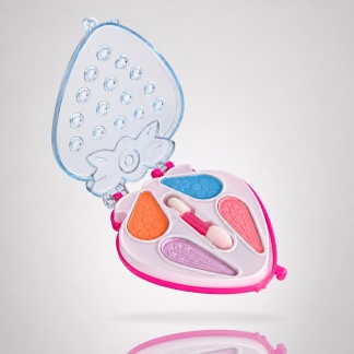 Hartvormige make-upkits voor kinderen met kleurrijke tinten en applicator