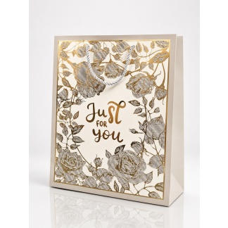 Elegante cadeautassen met metallic rozenprint – Premium luxe papieren tassen