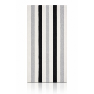 Zwart/lichtgrijs gestreepte strandhanddoeken in cabana-stijl 70x150 cm