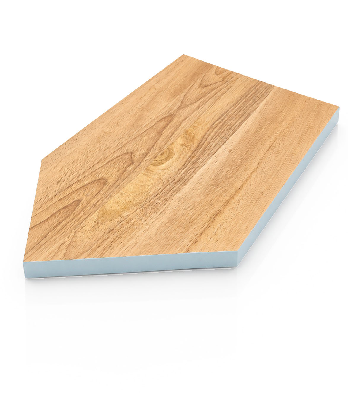 Asymmetrische massief houten serveerplanken met pastelblauwe zijkanten - Afbeelding 3