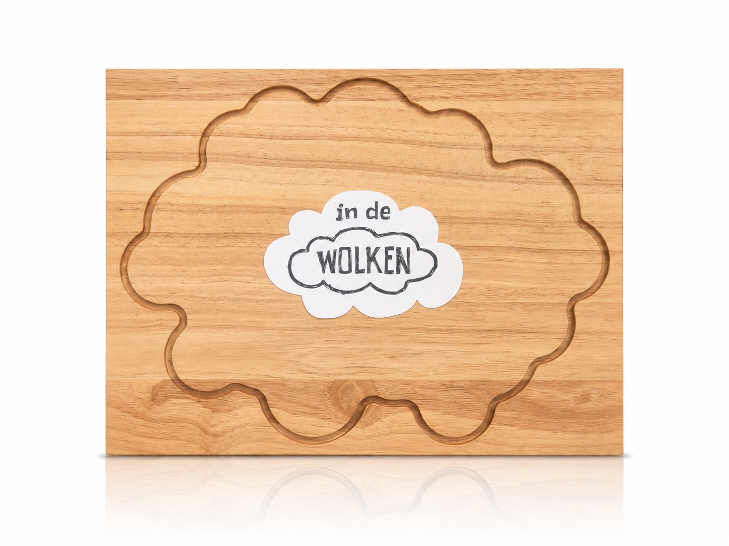 Massief houten serveerplanken met decoratieve gefreesde wolk - Afbeelding 2