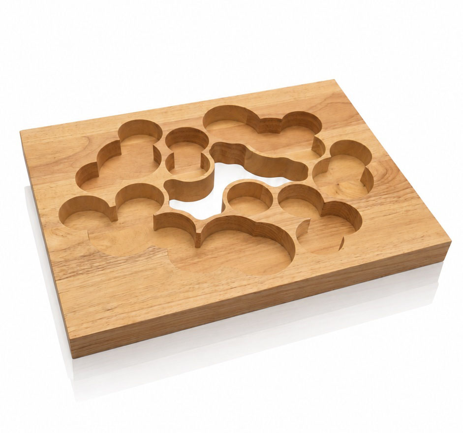 Licht houten serveerplanken en organizers