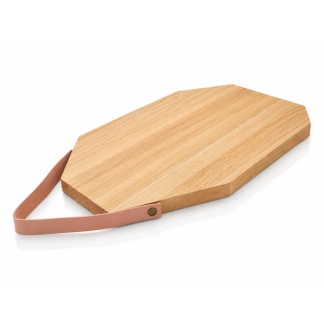 Grote houten serveerplanken met leren lus