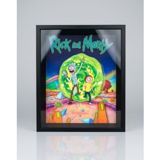Ingelijste 3D-wanddecoratie met Rick and Morty afbeelding
