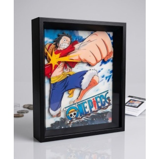 Ingelijste 3D-wanddecoratie met One Piece Gum Gum Pistol afbeelding
