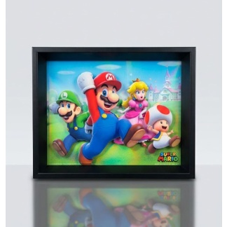 Ingelijste 3D-wanddecoratie met Super Mario afbeelding