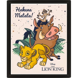 Ingelijste 3D-wanddecoratie met Lion King afbeelding