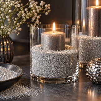 Decoratief zilverkleurig kwartszand 200 gram