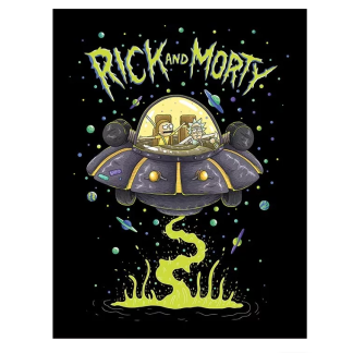 Rick and Morty Space Cruiser kunstprint / poster in lijst