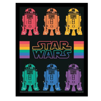 Star Wars Rainbow R2-D2 ingelijste kunstprint / poster in lijst