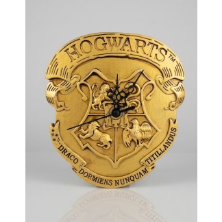 Gold Harry Potter Hogwarts Crest 3D Moulded Wall Clocks